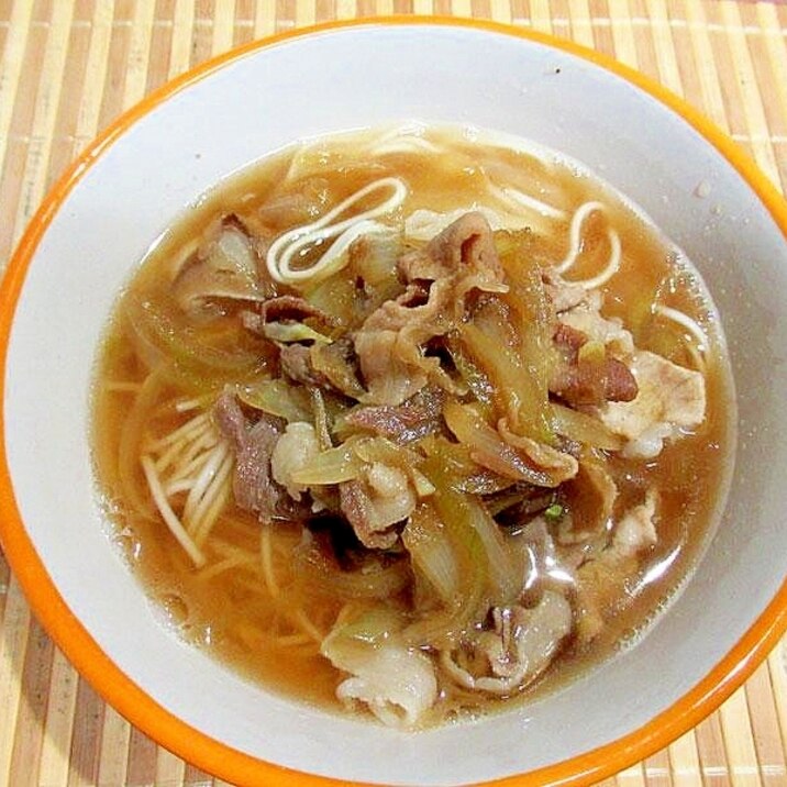 しいたけ入り、肉そうめん